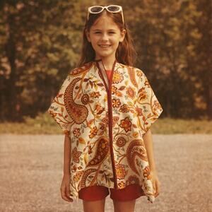 Vintage 60s HAndmade bMod Childrens Art Smock Garden Cover Up